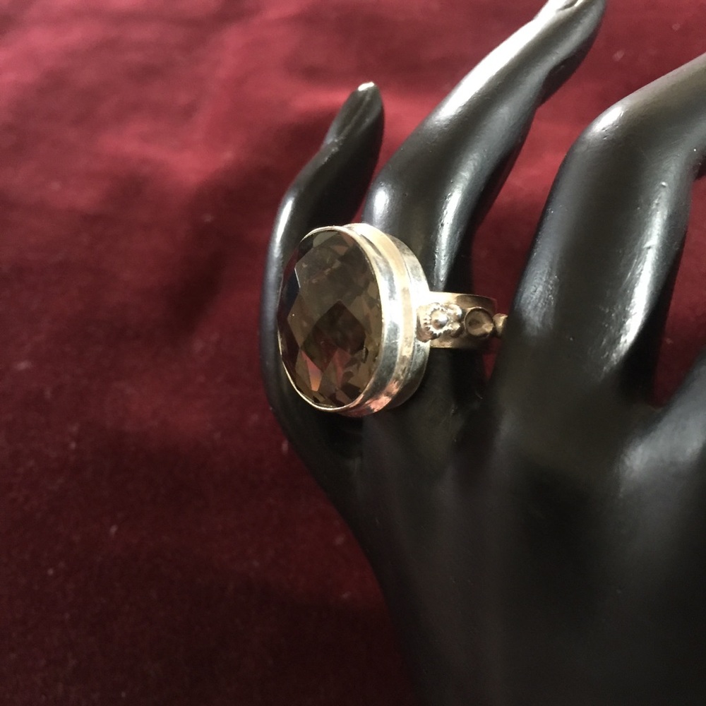 Smoky Topaz & 925 Silver Ring